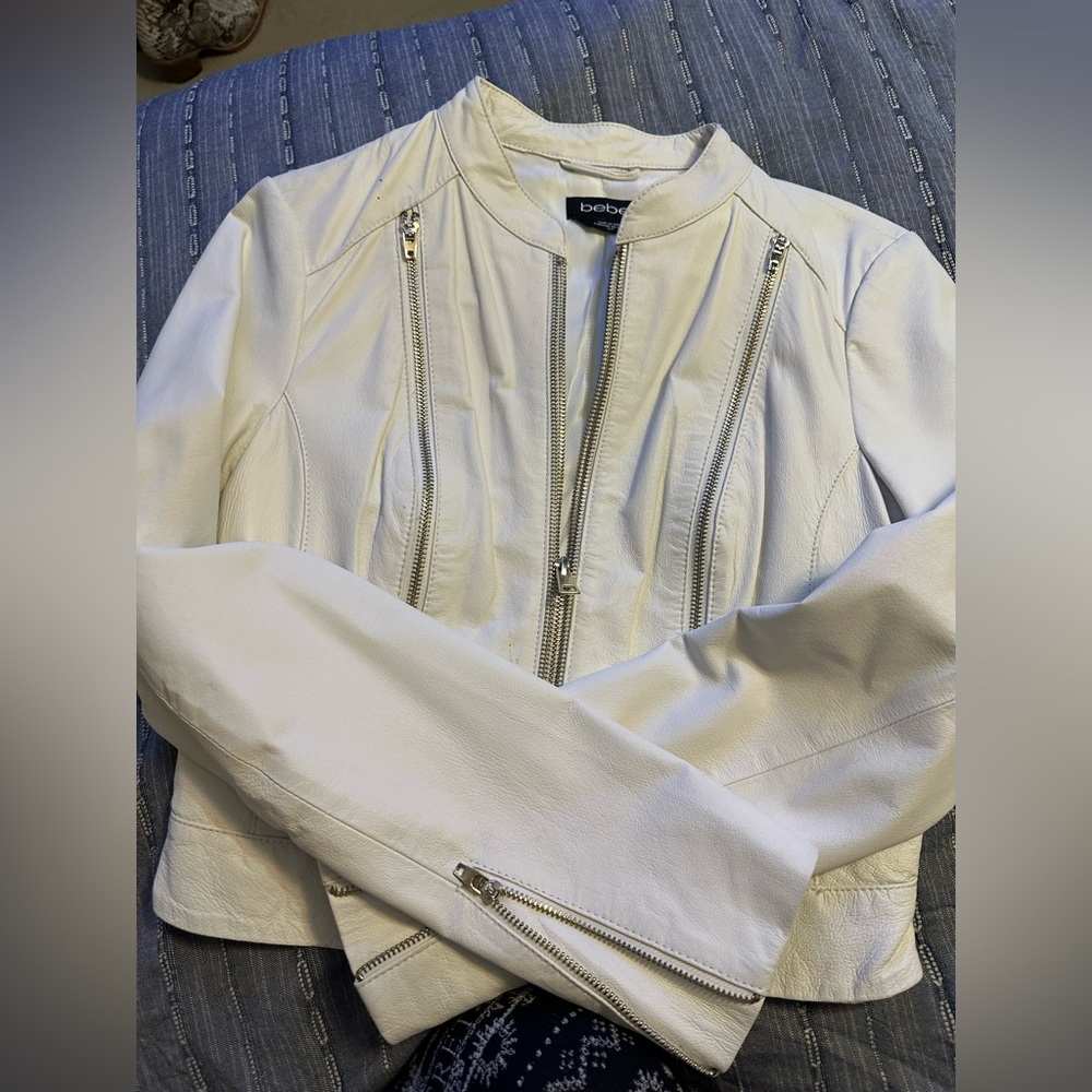 BEBE leather moto jacket